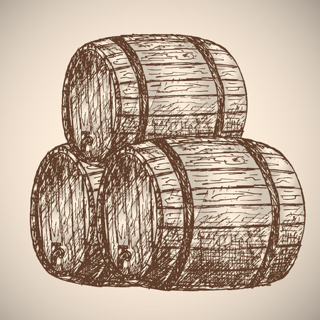 Vintage style beer sketch. Hand drawn vector illustration.のイラスト素材