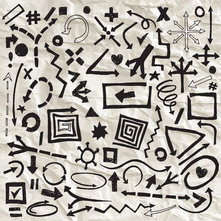 Set of arrows. Hand drawn elementsのイラスト素材
