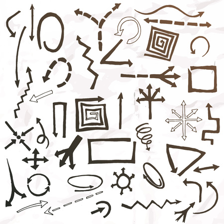 Set of arrows. Hand drawn elements vector illustration.のイラスト素材