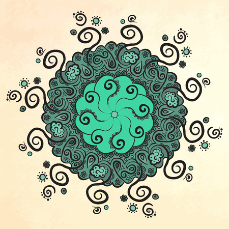 Mandala. Circle ornament. Illustration can be used in tattoos, posters, printing on T-shirts and other things.のイラスト素材
