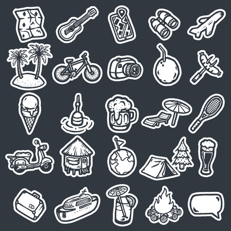 Cartoon vacation iconsの写真素材