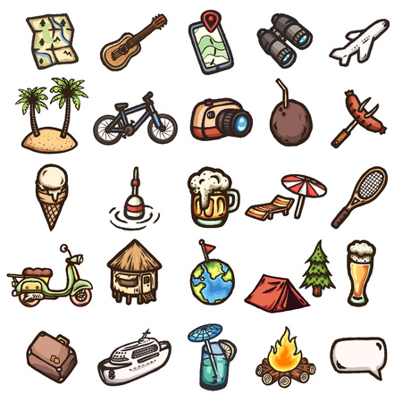 Cartoon vacation iconsの写真素材