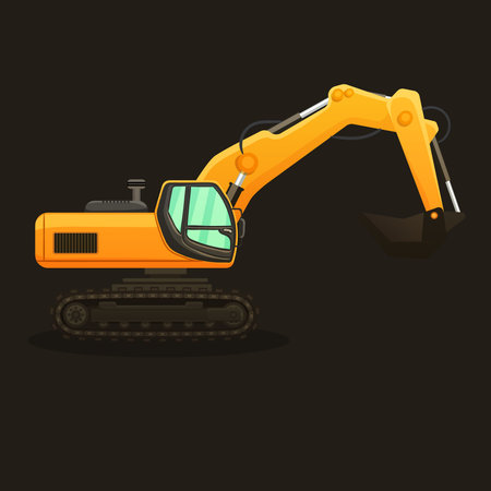 Excavator vector illustration isolated on white background.のイラスト素材