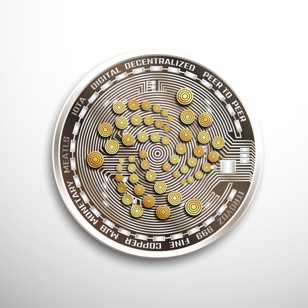 IOTA silver coin.のイラスト素材