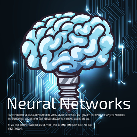 Cartoon illustration of human brain.のイラスト素材