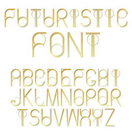 Futuristic abstract font. Thin line vector alphabet.のイラスト素材
