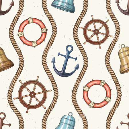 Nautical seamless pattern.のイラスト素材