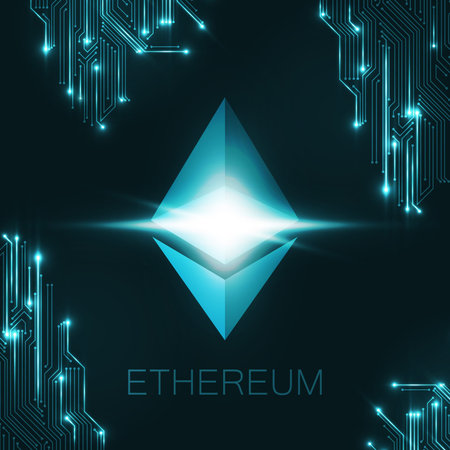 Ethereum cryptocurrency logo. Vector isolated illustration.