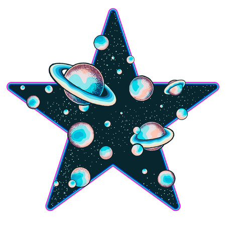 Astronomy doodles concept. Vector eps10 cosmos illustrations.のイラスト素材