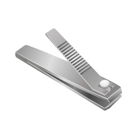 Vector isolated illustration of realistic stainless steel nail clipper.のイラスト素材