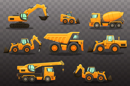 Construction equipment set. Vector eps10 isolated illustrations.の写真素材