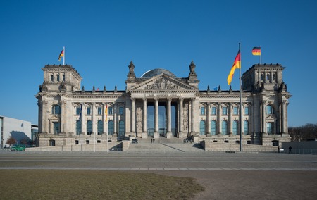 Reichstag Berlin Reichskuppel modern futuristic architectureの写真素材