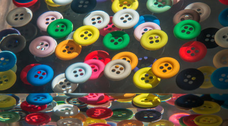 color buttons in resin reflecting