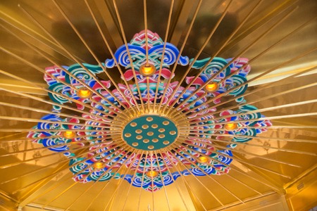 Temple Mandala ceiling decorationの写真素材