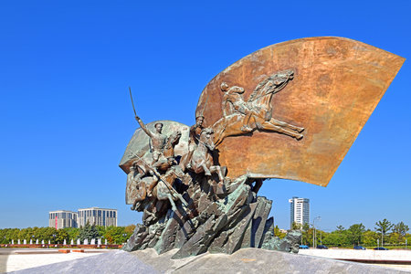 Monument to Heroes of First World War on Poklonnaya Hill. Moscow, Russiaのeditorial素材