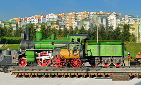 Moscow City Day. Russian locomotive class O in parkのeditorial素材