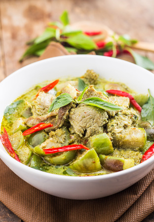 Green pork Curry , Thai cuisineの写真素材