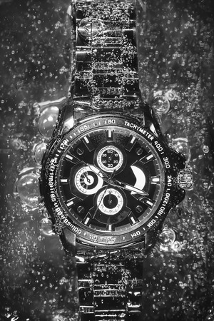 Watch in soda black and whiteの写真素材