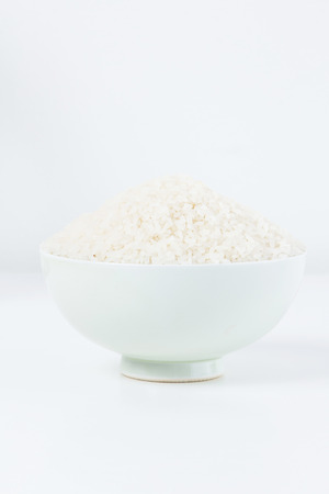 Ceramic bowl containing rice,shallow Depth of Field,Focus on rice.の写真素材
