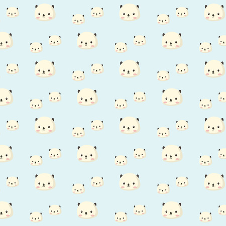 Panda pattern on light blue background.のイラスト素材