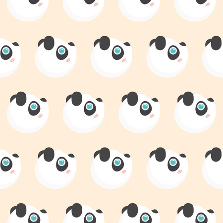 Cute panda face pattern.のイラスト素材