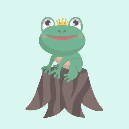 Little frog. Vector illustration of a cute little frog.のイラスト素材