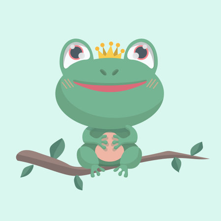 Little frog. Vector illustration of a cute little frog.のイラスト素材
