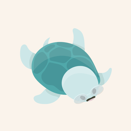 Funny and cute happy turtle.のイラスト素材