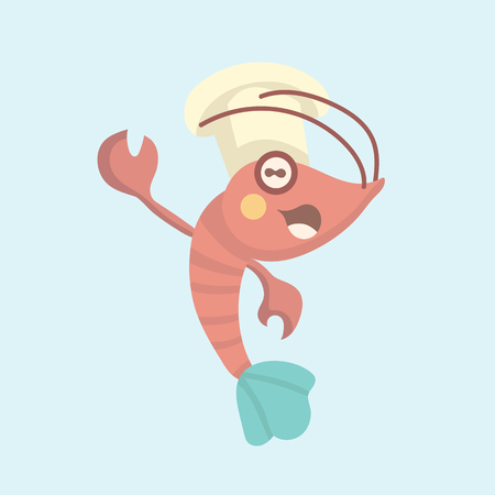 Vector image of a cartoon funny shrimp.のイラスト素材