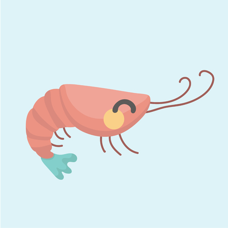 Vector image of a cartoon funny shrimp.のイラスト素材