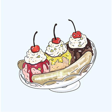 Ice cream Hand writing cartoon.のイラスト素材