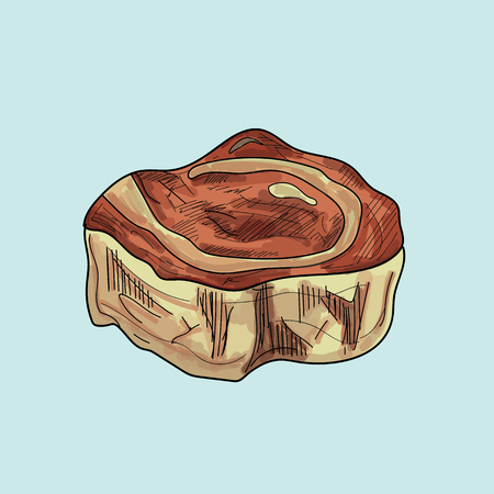 Meat watercolor paint vector icons on pastel background.のイラスト素材