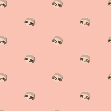 Pattern with cute cartoon sloths.のイラスト素材
