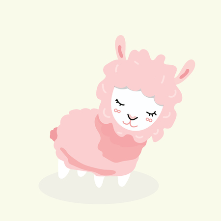 Cute sheep in flat style.のイラスト素材