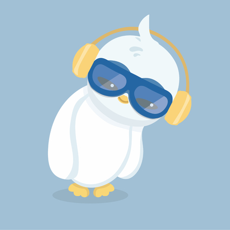 Vector illustration of a penguin on pastel background.のイラスト素材