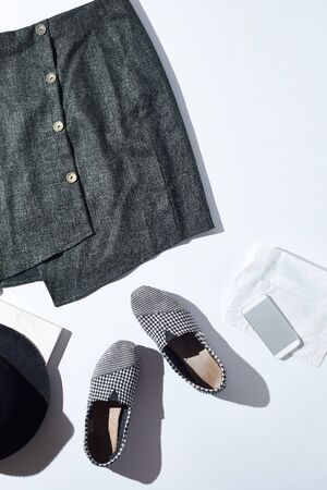 Shoes espadrilles on white background.の写真素材