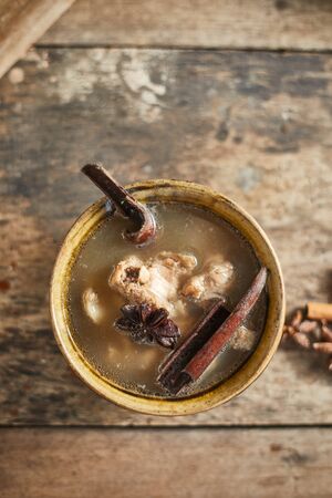 Braised pork ribs with cinnamon and star anise.の写真素材