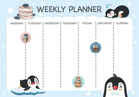 Weekly and daily planner set. Vector design. 
のイラスト素材