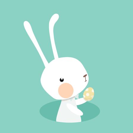 Easter rabbit with Easter egg. Vector illustration isolated.のイラスト素材