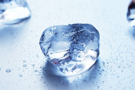 ice cubes on blue background.
の写真素材