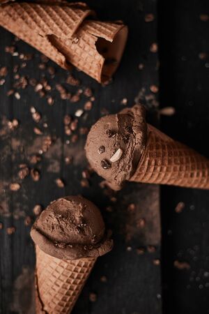 Homemade Organic Chocolate Ice Cream.
の写真素材