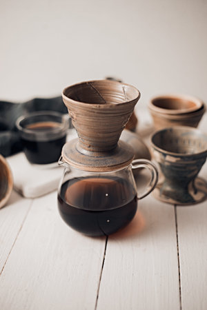 Dripper and drip server are the equipment of dripping coffee.