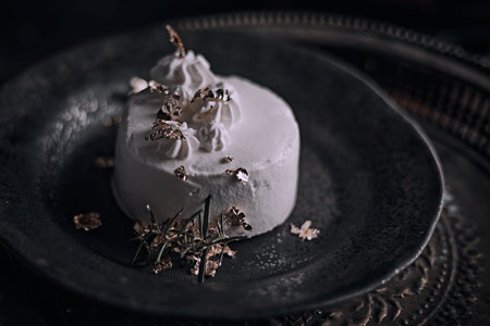 Beautiful and tasty food on a plate, exquisite dish, creative restaurant meal concept