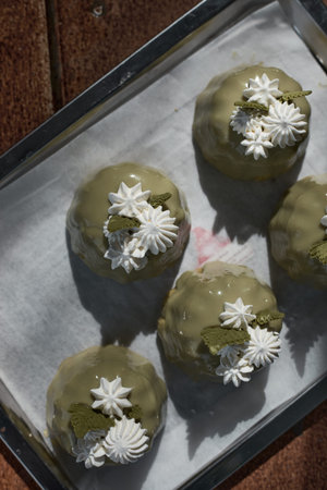 delicious Matcha cake made from green tea
