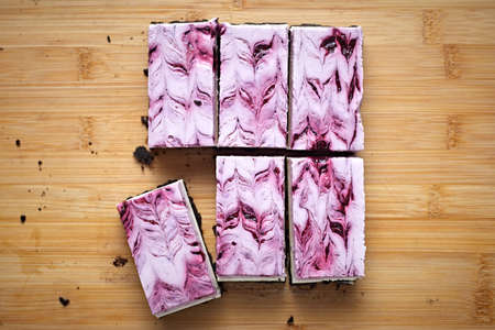 Homemade bluebeery cheese cake.の写真素材