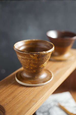 Dripper and drip server are the equipment of dripping coffee.の写真素材