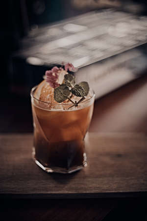 Coffee Mocktail Made of Espresso with soda waterの写真素材
