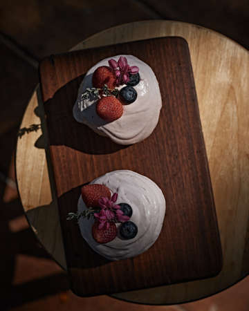 homemade fruit cake with stawberryの写真素材