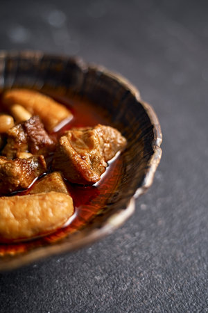 Northern Thai Pork Belly Curry, Selective focusの写真素材