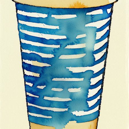 Paper cup for hot drinks ,water color , illustrationの素材